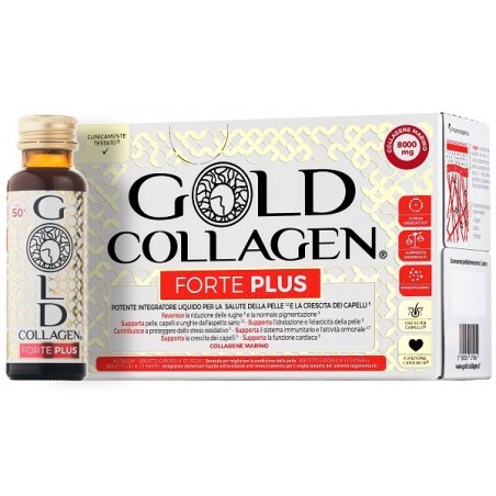 Minerva Research Labs Gold Collagen Forte Plus 10 Flaconcini Da 50 Ml 8g Collagene