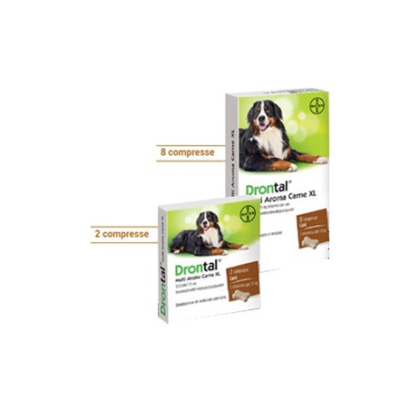 Vetoquinol Drontal Multi Aroma Carne Xl 525/504/175 Mg Compresse Per Cani