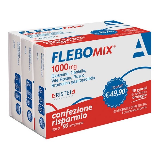 Aristeia Farmaceutici Flebomix 1000 Mg 90 Compresse Tri-pack