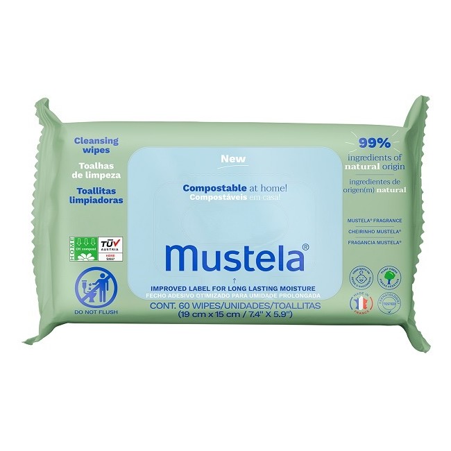 Laboratoires Expanscience Mustela Salviette Compostabili Profumate 60 Pezzi