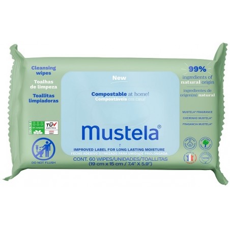 Laboratoires Expanscience Mustela Salviette Compostabili Profumate 60 Pezzi