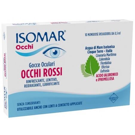 Coswell Isomar Occhi Rossi Gocce Oculari Acido Ialuronico 0,20% 10 Flaconcini