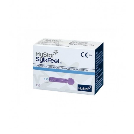 Sanofi Lancette Pungidito Mystar Sylkfeel Lancets 33 Gauge 25 Pezzi