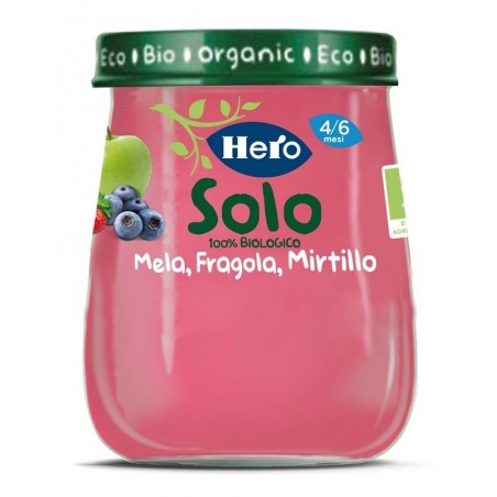 Fater Hero Baby Solo Omogeneizzato Mela Fragola Mirtillo 120 G