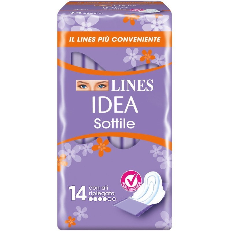 Fater Lines Idea Assorbente Sottile Ripiegato Con Ali 14 Pezzi