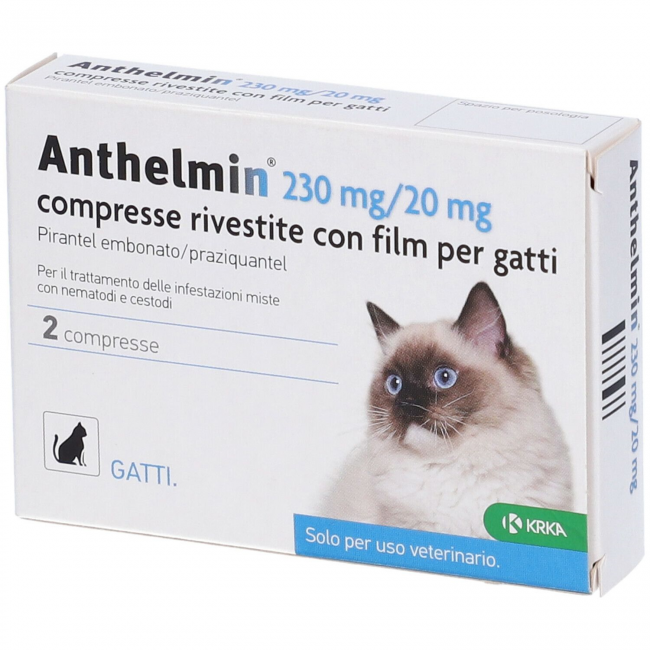 Krka Anthelmin 230 Mg/20 Mg Compresse Rivestite Con Film Per Gatti