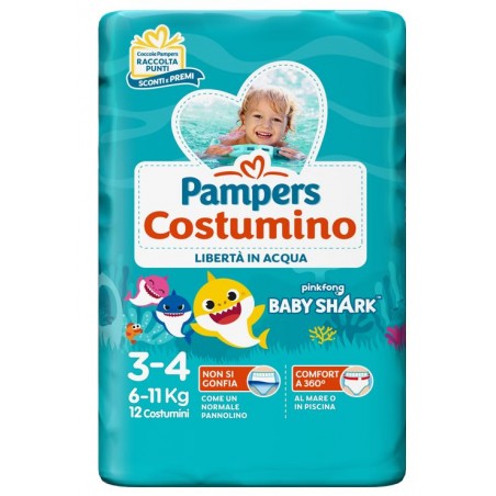 Fater Pampers Costumino Baby Shark Cp S3-4 12 Pezzi