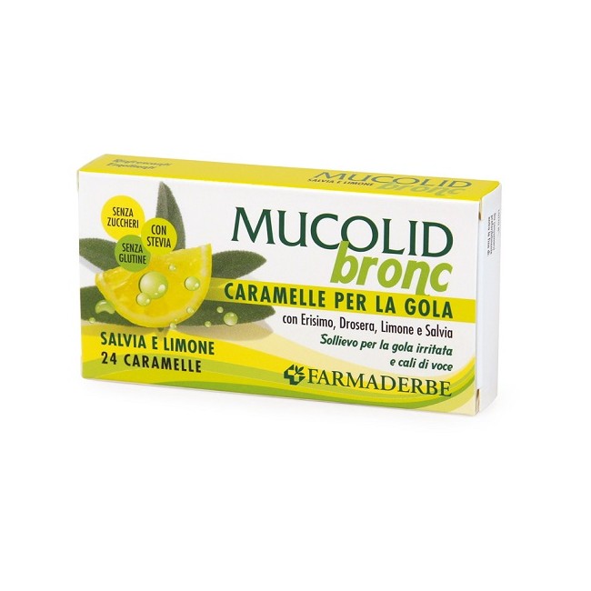 Farmaderbe Mucolid Bronc Salvia & Limone 24 Caramelle