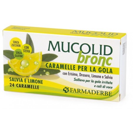 Farmaderbe Mucolid Bronc Salvia & Limone 24 Caramelle