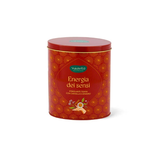 Neavita Mindful Tea Tisana Energia Dei Sensi in Oval Tin Rosso 12 Filtroscrigno