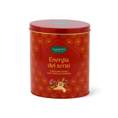 Neavita Mindful Tea Tisana Energia Dei Sensi in Oval Tin Rosso 12 Filtroscrigno