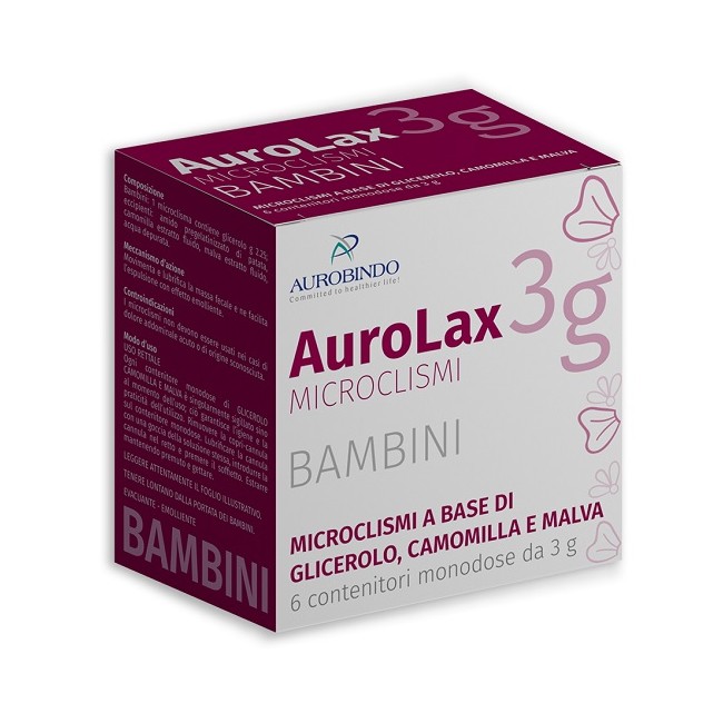 Aurobindo Pharma Microclismi Per Bambini Aurolax 6 Contenitori 3 G