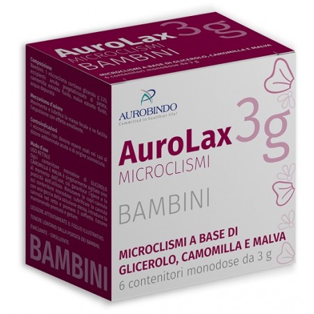 Aurobindo Pharma Microclismi Per Bambini Aurolax 6 Contenitori 3 G