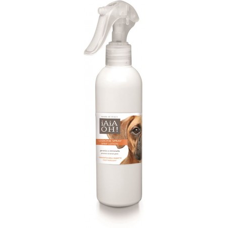 Iaiaoh Lozione Spray Repellente Insetti per il Cane con estratti naturali di Geranio e Citronella 250 ml