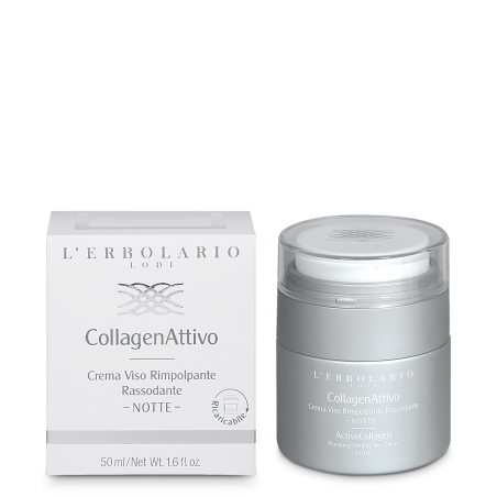 L'erbolario Crema Viso Notte CollagenAttivo Rimpolpante e Rasodante con Collagene Biomimetico 50 ml