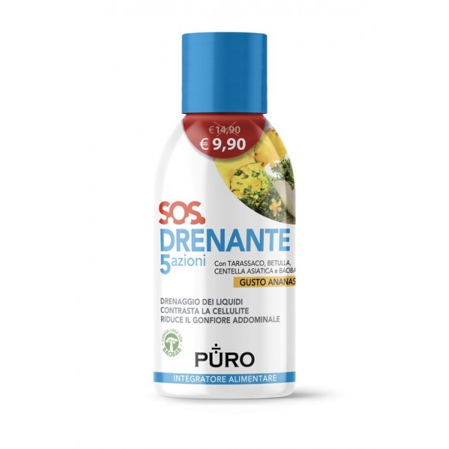 Uragme Puro Drenante 5 Azioni Con Baobab Gusto Ananas 500 Ml