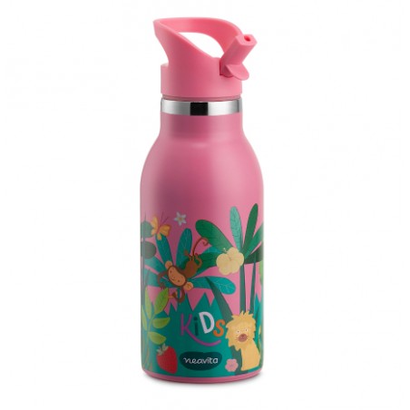 Neavita Kids Bottiglia Thermos Rosa per Bambini 400 ml