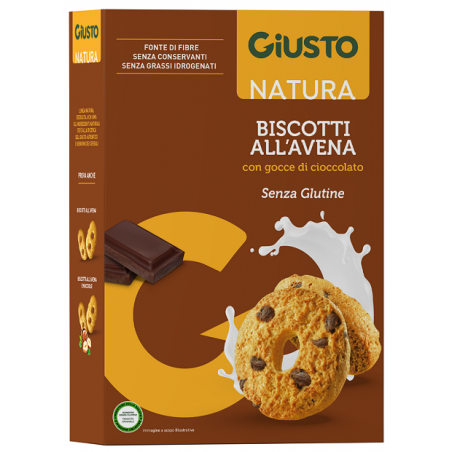 Farmafood Giusto Senza Glutine Biscotti Avena Gocce Cioccolato 250 G