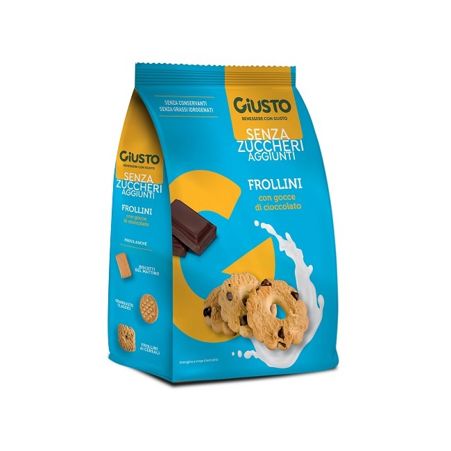 Farmafood Giusto Senza Zucchero Frollini Gocce Cioccolato Senza Zucchero 350 G