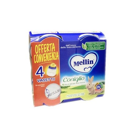 Danone Mellin Omogeneizzato Coniglio 4x80 G