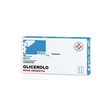 Nova Argentia Supposte di Glicerina Adulti Farmaco Lassativo 18 Supposte da 2.250mg