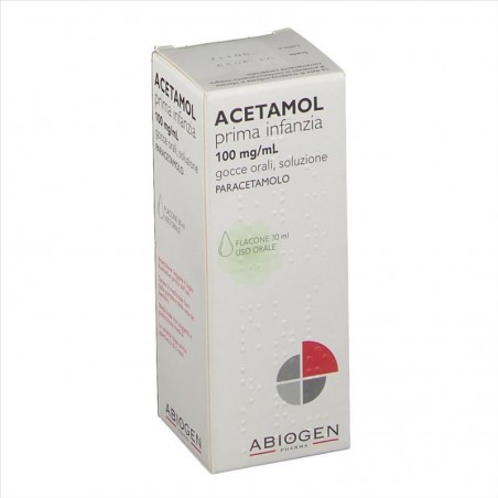 Acetamol Prima Infanzia 100 mg/ml Paracetamolo Gocce Orali Bambini 30 ml Febbre