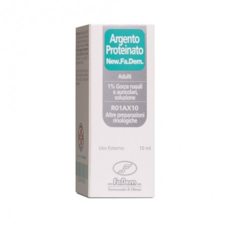 New Fa. Dem Argento Proteinato 1% Gocce Nasali e Auricolari 10 ml Adulti e Bambini