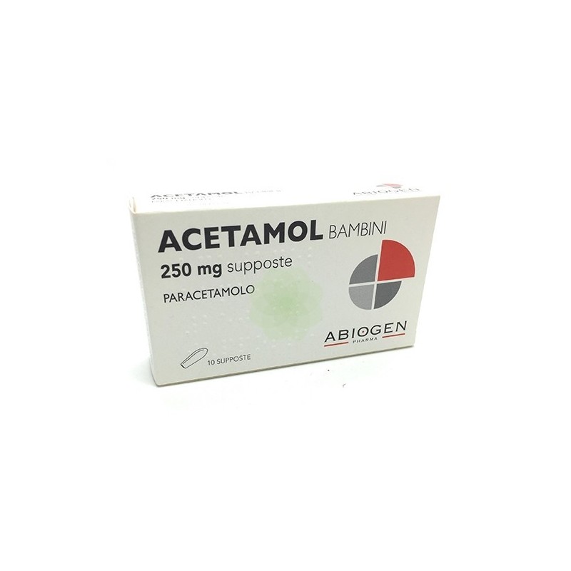 Acetamol 250 mg Paracetamolo per Febbre e Dolori Bambini 10 Supposte