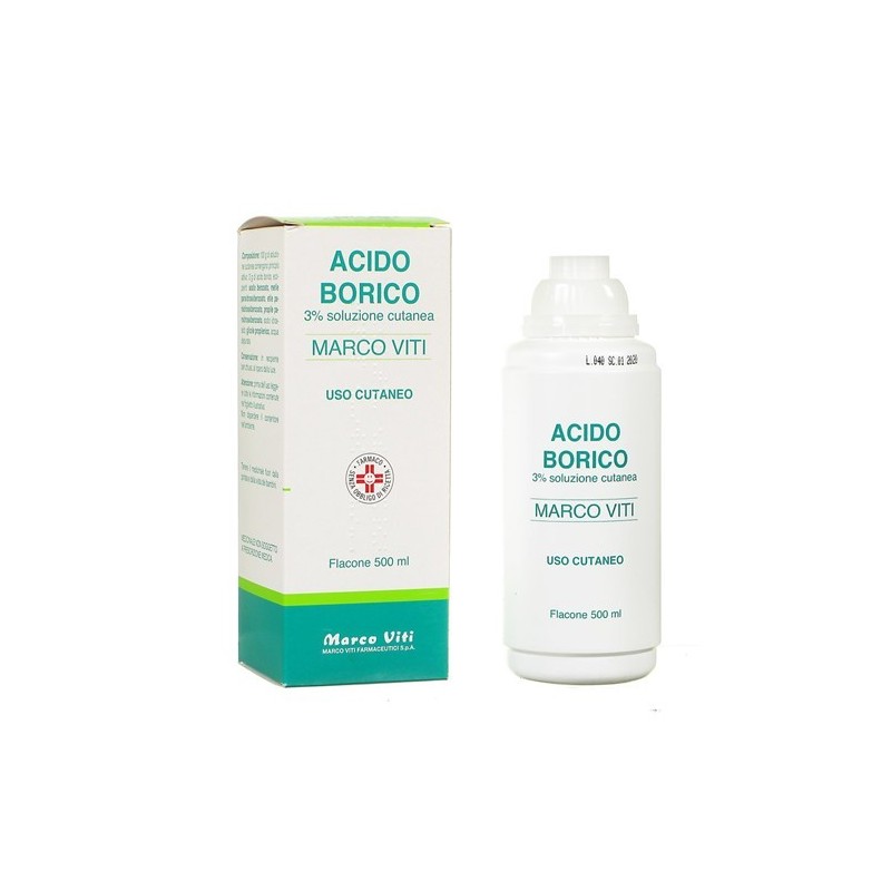 Acido Borico 3% Soluzione Cutanea Disinfettante 500 ml Marco Viti