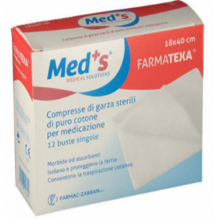 Farmac-zabban Garza Compressa Meds 12/12 18x40cm 12 Pezzi