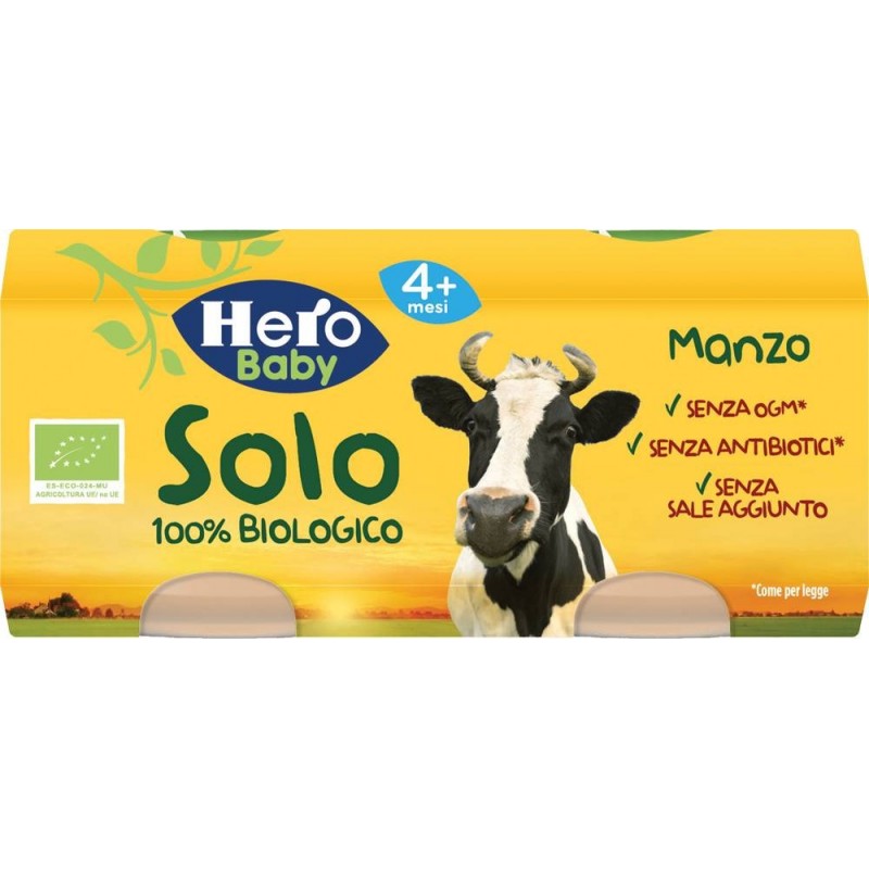 Fater Hero Solo Omogeneizzato Manzo 100% Bio 2x80g