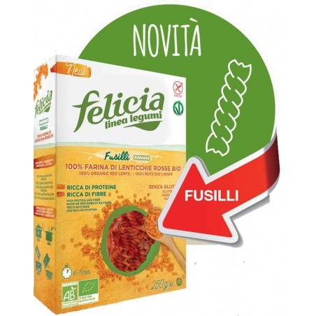 Andriani Felicia Bio Fusilli Di Lenticchie Rosse 250 G