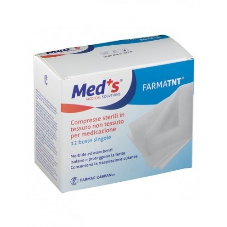 Farmac-zabban Garza Compressa Meds Tessuto Non Tessuto Peel Open 10x10cm 12 Pezzi