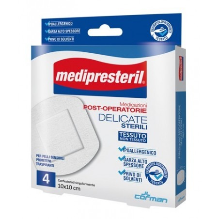 Corman Medicazione Post Operatoria Medipresteril Delicata Tnt 10x10cm 5 Pezzi