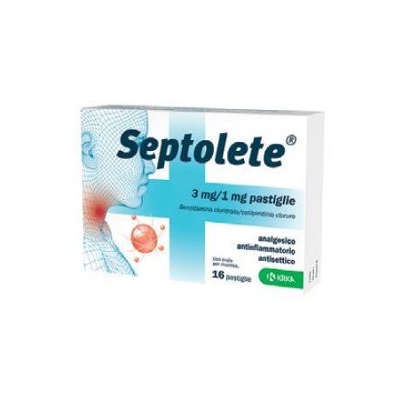 Septolete Aroma Eucalipto 3 Mg/1 Mg Pastiglie Benzidamina Cloridrato/cetilpiridinio Cloruro