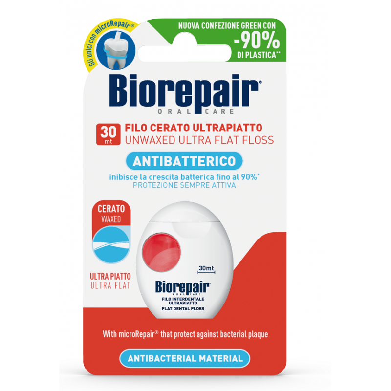 Coswell Biorepair Oral Care Antibatterico Filo Non Cerato Ultrapiatto Denti Sensibili 25+5 Metri