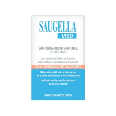 Meda Pharma Saugella Viso Detergente Solido Sapone Ph Fisiologico Pelle Delicata 100 G