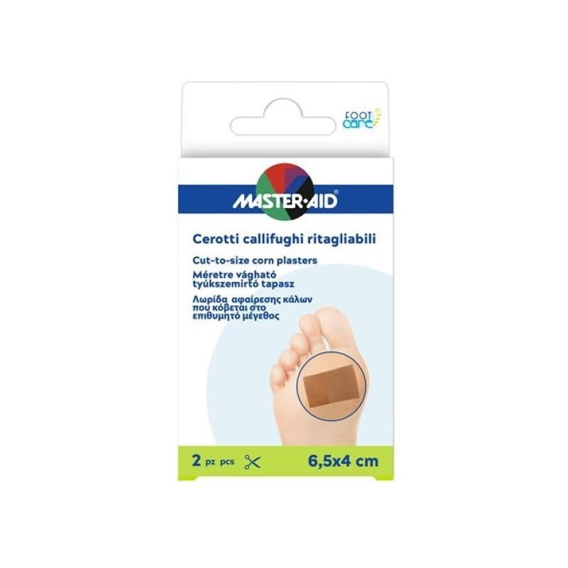 Pietrasanta Pharma Cerotto Callifugo Master-aid Footcare Ritagliabile 64x40 Mm 2 Pezzi B3