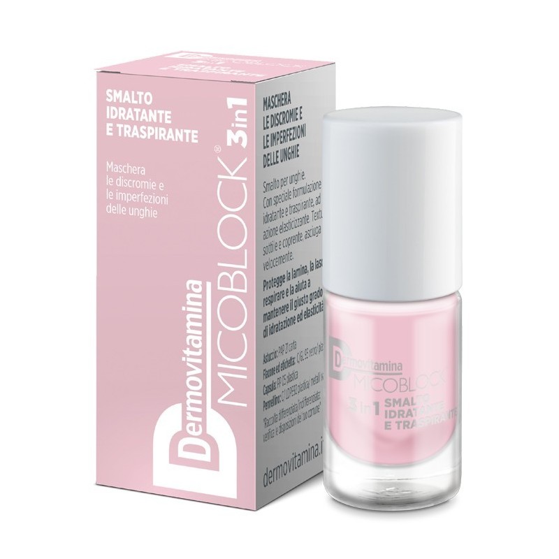 Pasquali Dermovitamina Micoblock 3 In 1 Smalto Idratante E Traspirante Rosa Chiaro 5 Ml