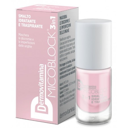 Pasquali Dermovitamina Micoblock 3 In 1 Smalto Idratante E Traspirante Rosa Chiaro 5 Ml