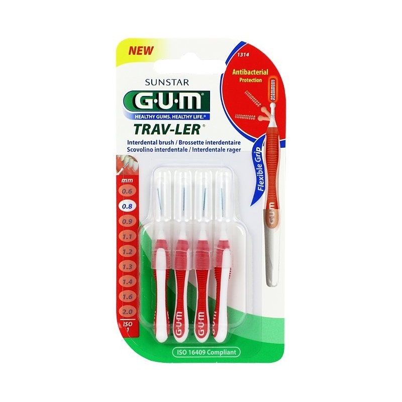 Sunstar Italiana Gum Trav-ler 0,8 Scovolino Promo 4 + 2 Pezzi