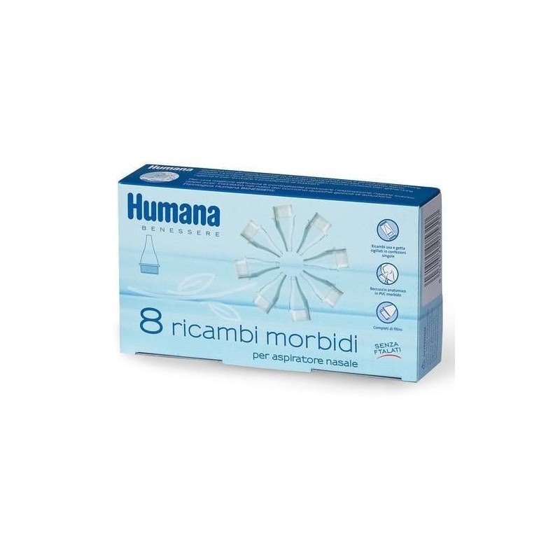 Humana Italia Set Ricambi Morbidi Per Aspiratore Nasale Humana 8 Pezzi