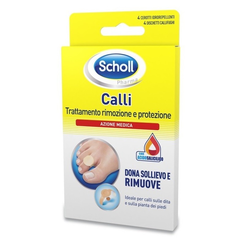 Vemedia Pharma Cerotto Callifugo Trattamento Rimozione/protezione Calli 4 Cerotti Idrorepellenti + 4 Dischetti Callifughi