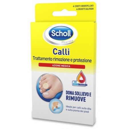 Vemedia Pharma Cerotto Callifugo Trattamento Rimozione/protezione Calli 4 Cerotti Idrorepellenti + 4 Dischetti Callifughi