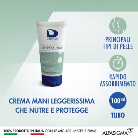 Alfasigma Dermon Idratante Mani Uso Quotidiano Crema Uso Frequente 100 Ml