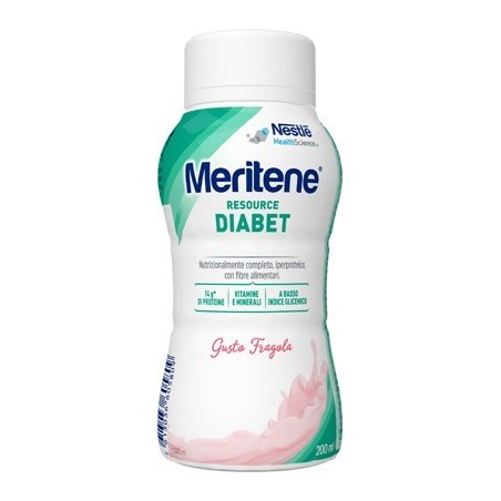 Nestle' It. Meritene Resource Diabet Fragola Alimento Iperproteico 28 Vitamine E Minerali 200 Ml