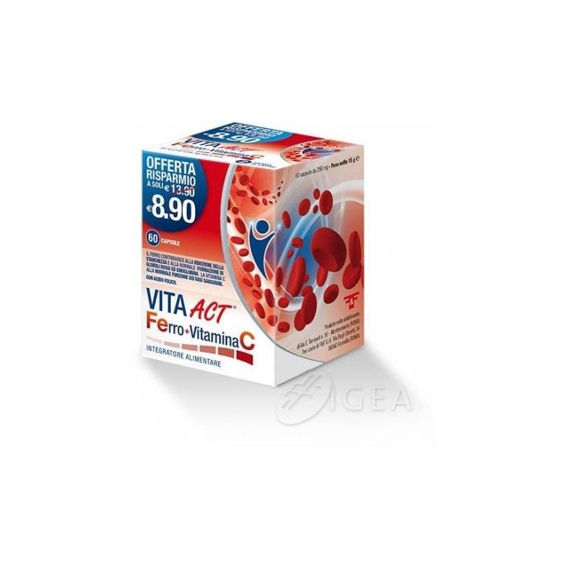 F&f Vita Act Ferro+vitamina C 60 Capsule