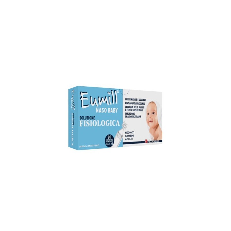 Recordati Eumill Naso Baby Soluzione Fisiologica 20 Contenitori Monodose 5 Ml