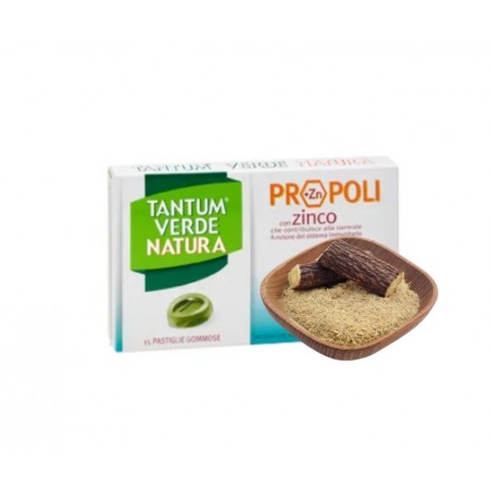 Tantum Verde Natura con Propoli e Zinco Gusto Liquirizia 15 Pastiglie Gommose Angelini