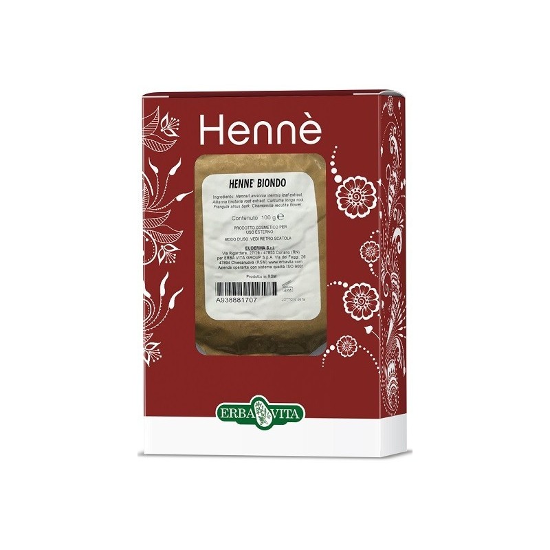 Erba Vita Group Henne Colorante Capelli Biondo 100 G